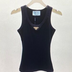 Prada Dark Blue Tank with Gold Detail